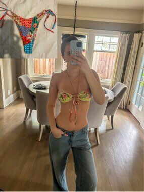 colorful floral bikini set 🌺🩵✨